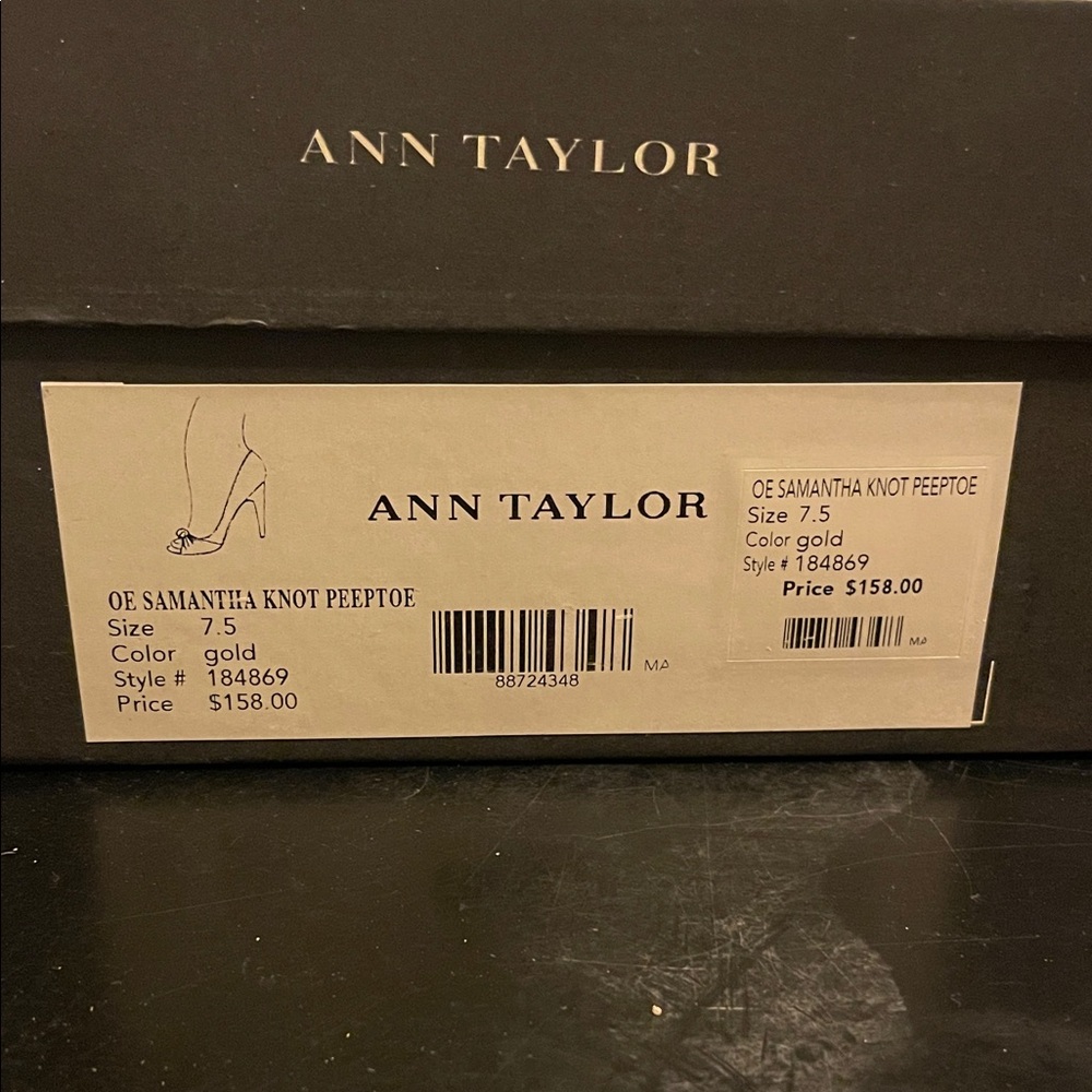 Ann Taylor Gold Knot Peeptoe Shoes